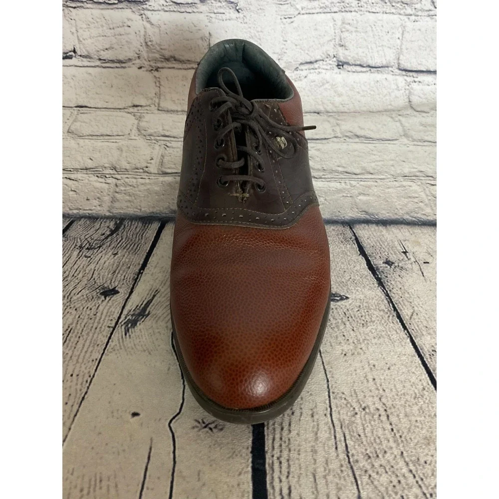 Vintage Dexter Saddle Shoes Mens 9.5M Brown‎ Two-Tone Leather Golf Oxfords USA